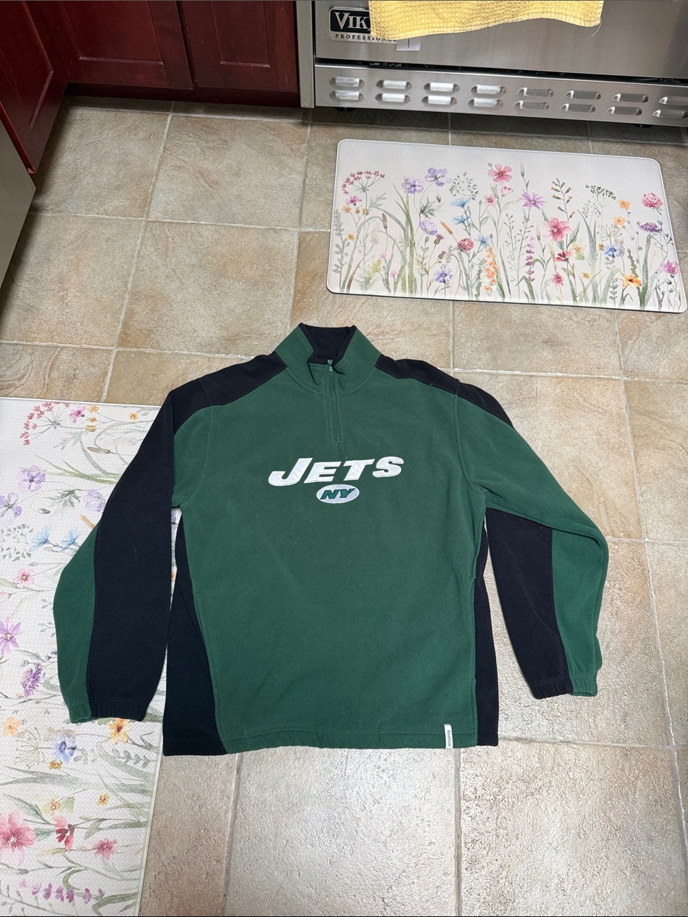 Reebok Green and Black Jets Pullover Jacket